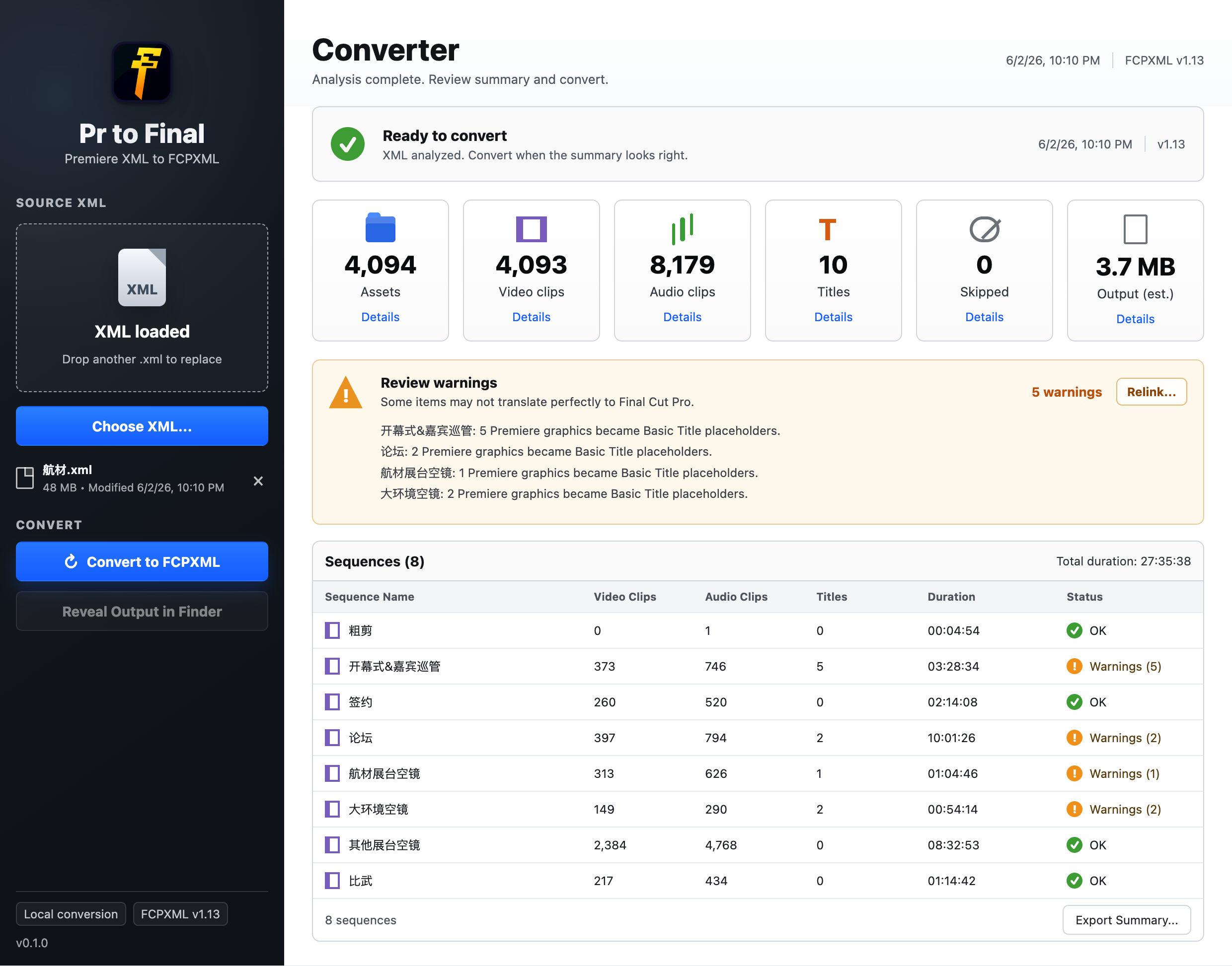 PrToFinal macOS interface